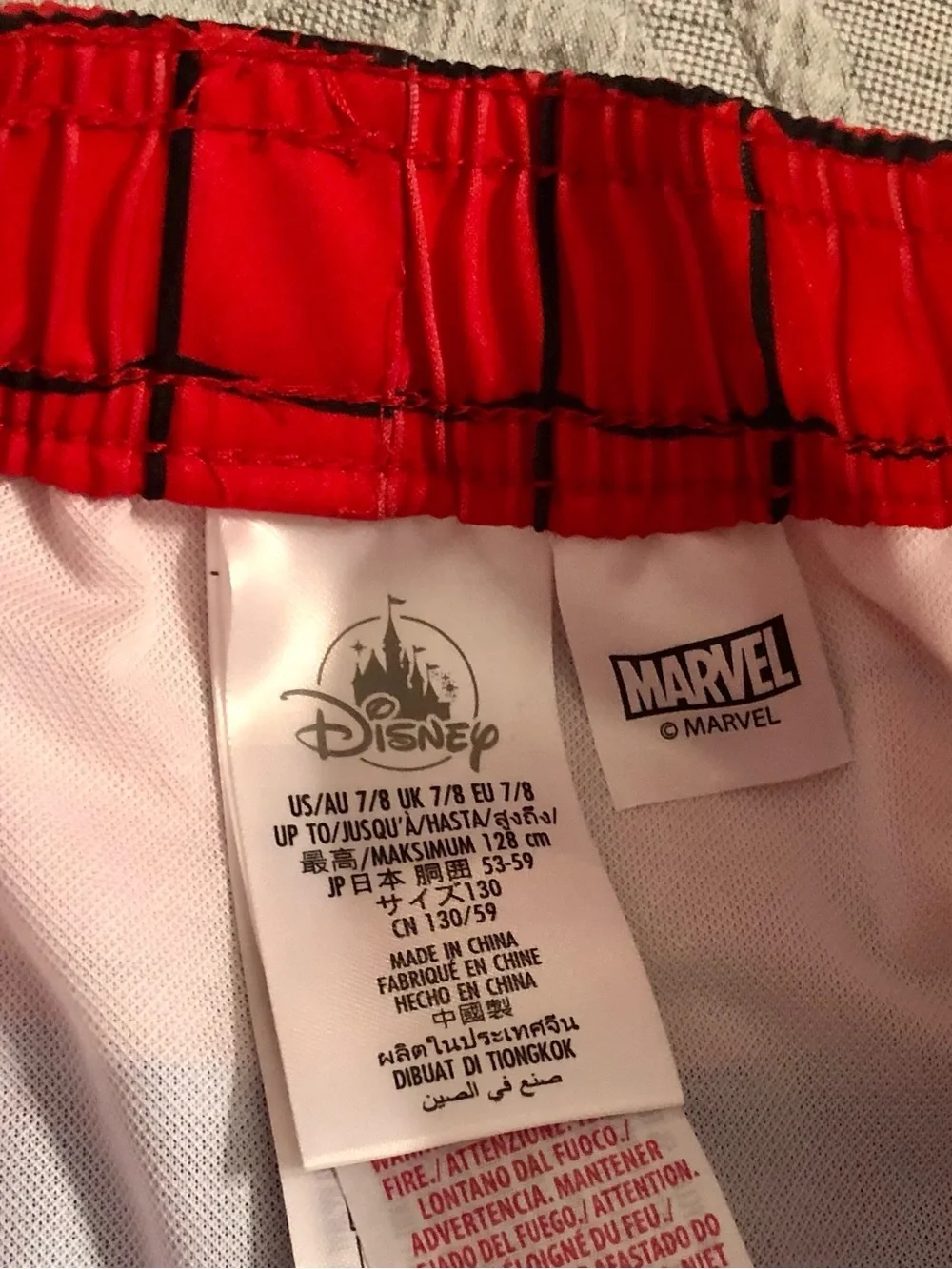 NWT Disney Marvel Spider-Man Two-Piece Boys Swim Set - UPF 50+ (Sz 7/8)
